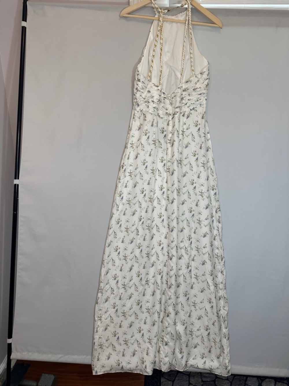 Rachel Zoe Olivia Grecian Goddess Gown Silk Blend Floral Halter Maxi Dress Sz 10 - Picture 5 of 8